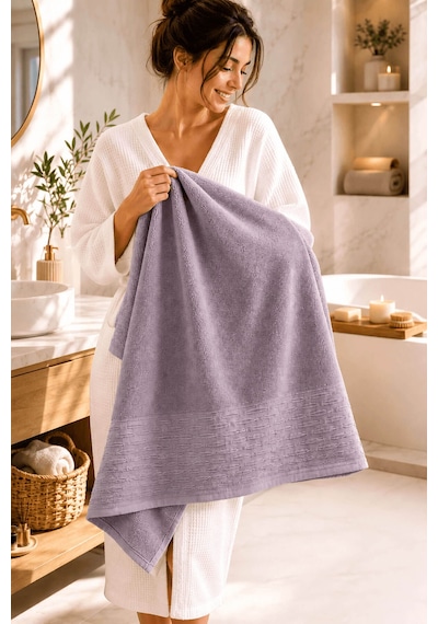 Banyo Havlusu %100 Pamuk 90x150 Cm Linea Collection 650 Gr Mor