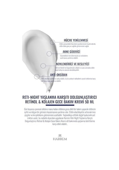 Reti-night Krem Yaşlanma Karşıtı Dolgunlaştırıcı Retinol & Kolajen Gece Bakım Kremi 50 Ml
