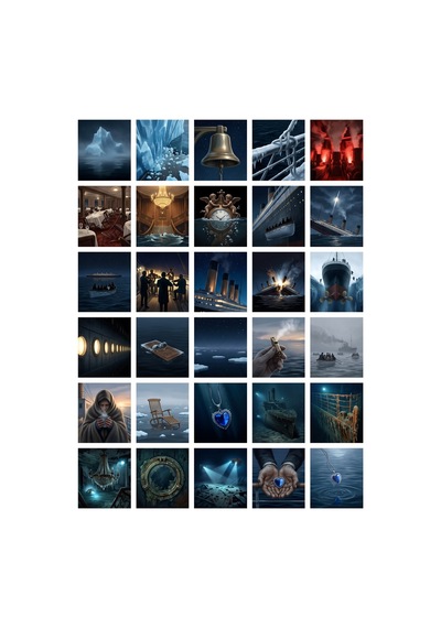 60 Adet Titanic Temalı Sticker Seti - 2 Sayfa - Laptop Defter İçin Çok Renkli