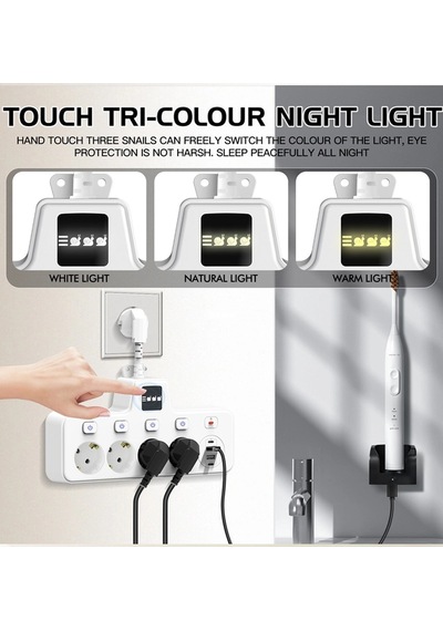 Termal Akım Korumalı 4 Lü Duvar Tipi Priz 2x Usb 2x Type-c Çıkışlı Grup Priz Çoğaltıcı Beyaz 2500w 0-2