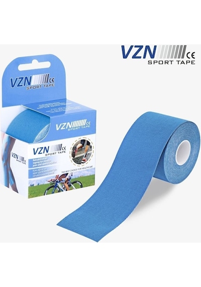 Sport Tape Mavi Renk Kinezyo Sporcu Bandı  Bandı 5 Metre X 5 Cm