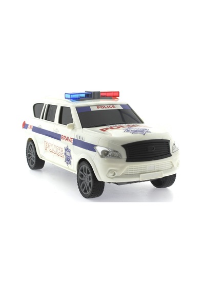 Sürtmeli Sesli Ve Işıklı Suv Polis Arabası Beyaz