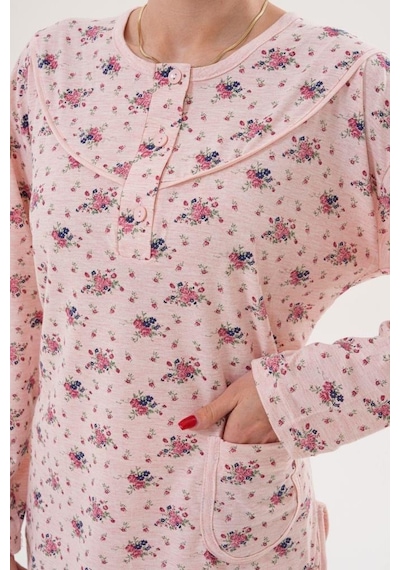 Mecit Pijama Mecit 6314 Pudra Kadın Büyük Beden Pijama Takımı Pudra