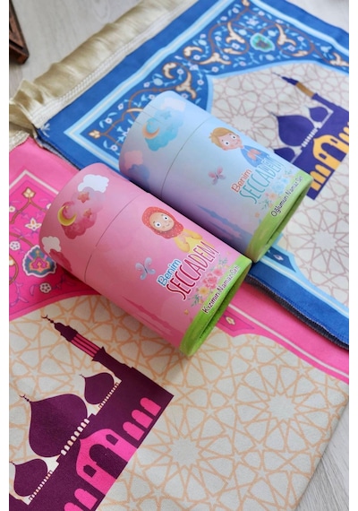 Kumbaralı Silindir Kutu Çocuk Seccadesi Pembe S1038 Pembe