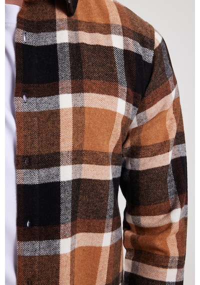 Tudors Erkek Slim Fit Dar Kesim Kareli Kışlık Oduncu Gömlek-42368 Çok Renkli