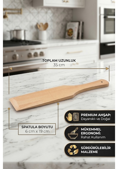 Zümrüt Serisi Ahşap Hamur Açma Oklavası Merdane Börek Seti 6 Lı