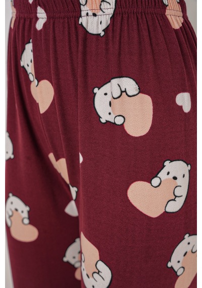 Bigdart 4323 Desenli Pijama Altı - Bordo