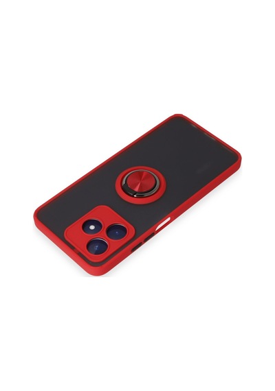 Realme C53 Uyumlu Kılıf Montreal Yüzüklü Silikon Kapak - Kırmızı