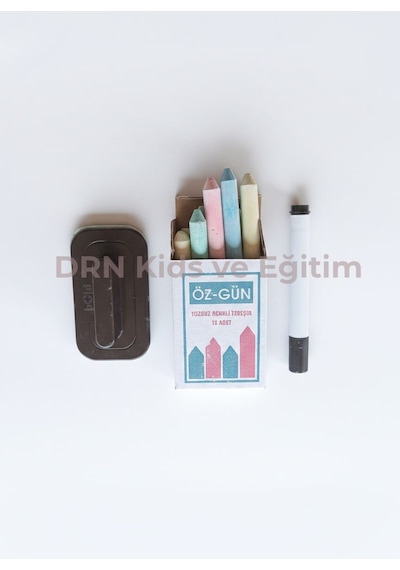 Drn Kids Ve Eğitim Çift Taraflı Yazı Tahtası 15 Renkli Tebeşir Silgi Ve Kalem Hediyesidir Dogal Ahşap