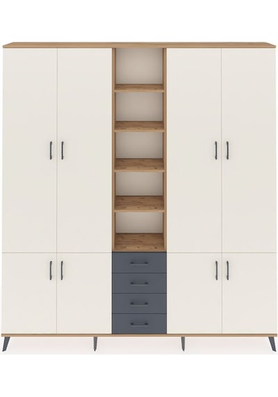 Arges Dolap 17 Raflı 4 Çekmeceli 8 Kapaklı 220x30x243 Çam-aytaşı/antrasit Aytası/antrasıt Arges Dolap 17 Raflı 4 Çekmeceli 8 Kapaklı 220x30x243 Çam-aytaşı/antrasit Aytası/antrasıt