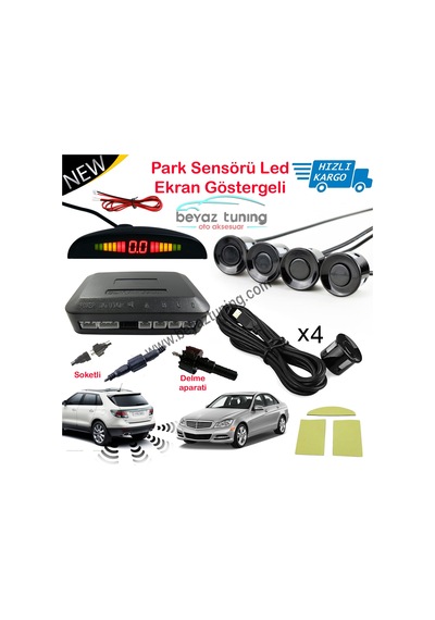 Park Sensörü Led Ekranlı Ses İkazlı Gri