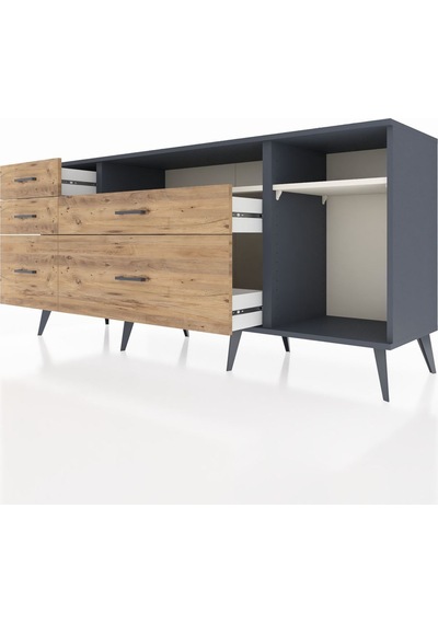 Hyperion Konsol 2 Raflı 5 Çekmeceli 176x44x83 Antrasit-aytaşı/çam Aytaşı/çam Hyperion Konsol 2 Raflı 5 Çekmeceli 176x44x83 Antrasit-aytaşı/çam Aytaşı/çam