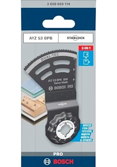 1x Pro Ayz 53 Bpb Dual-tec Bıçak Alçıpan Panel, Çivili Ahşap, Genişlik 53 Mm, Professional Aksesuar Çok Fonksiyonlu Makine