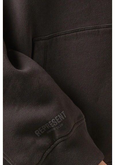 Represent Boyfriend Hoodie, Premium Brushed Fleece Kapüşonlu Sweatshirt Kahverengi