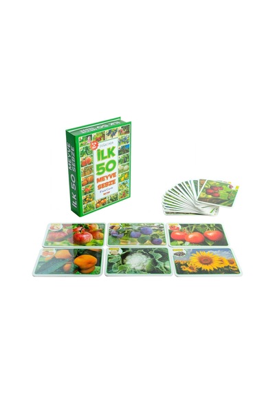 İlk 50 Meyve Ve Sebze Zeka Kartları Eğitici Kartlar Flash Card