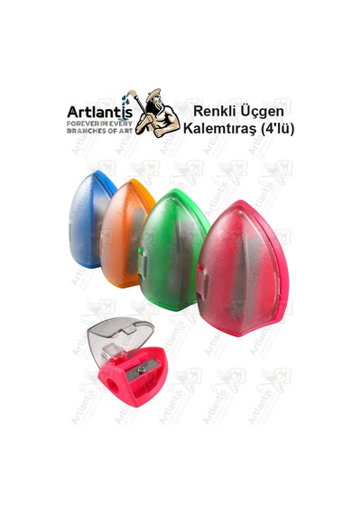 Kalemtraş 4 Adet Hazneli Standart Kalem Açacağı Plastik Kalemtıraş Fixpoint P-6027 Kalem Traş