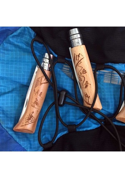Opinel Kamp İnox No 8 Alpine Macera Kayağı Desenli Paslanmaz Çelik Ç Kahverengi
