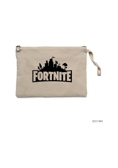 Fortnite Logo 1 Krem Clutch Astarlı Cüzdan / El Çantası