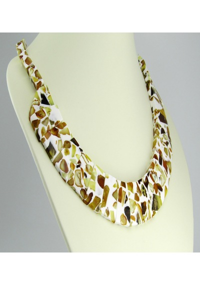 Kehribar Mozaik Kolye N11.25259 Gri