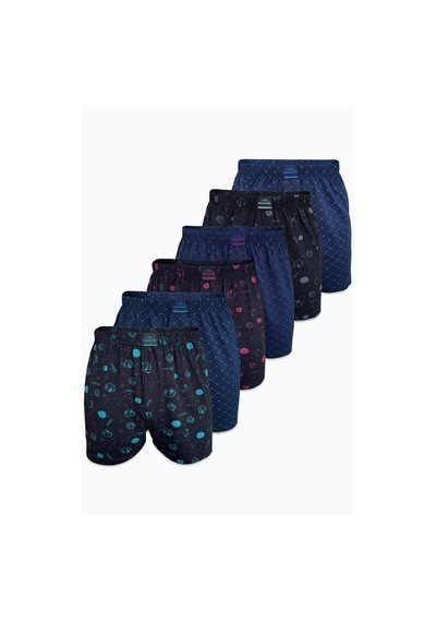 Malabadi Erkek 6 Lı Set-1 Premium Collection Desenli Geniş Kalıp Modal Boxer 6m254 Set-1