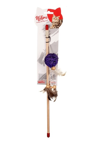 Natura PTC-020 40 CM Uzun Tüylü Bambu Top Kedi Oltası