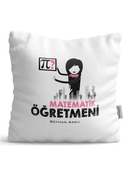 Kişiye Özel Matematik Öğretmeni Saten Yastık - 1