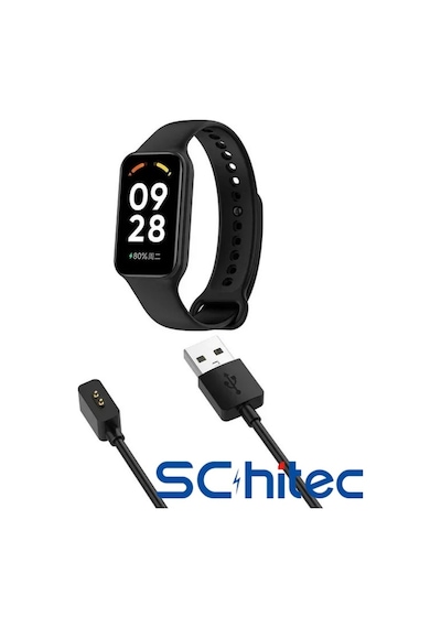 Schitec Mi Band 8/8pro/8active/9/9pro/9active/10 & Redmi Band2/watch3/3active/watch4/4active/watch5/active/5lite Uyumlu 1m Usb-a Manyetik Şarj Kablosu -