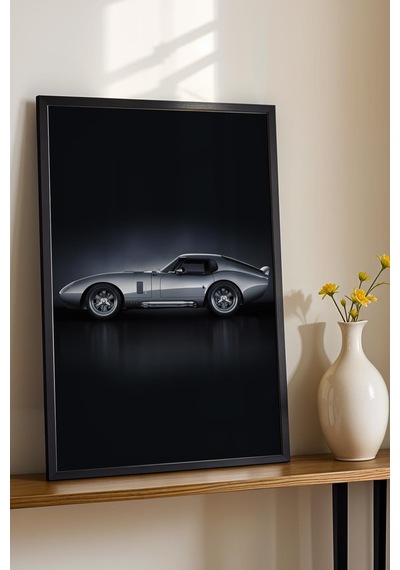 Saturn Shelby Cobra Daytona Coupe Çerçeveli Tablo Erkek Odası Ve Garaj Dekoru Classic Car Collection