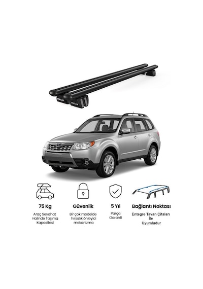 Pençe Subaru Forester Ara Atkı 2005-2013 Uyumlu Siyah Ara Atkı Port Bagaj Tavan Barı