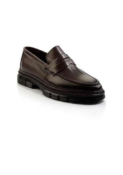 Kahve Hakiki Deri Erkek Loafer Ayakkabı E01795025641 Kahve