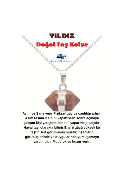 Sertifikalı Yıldız Taşı Doğal Taş Kolye Zincir Çok REnkli