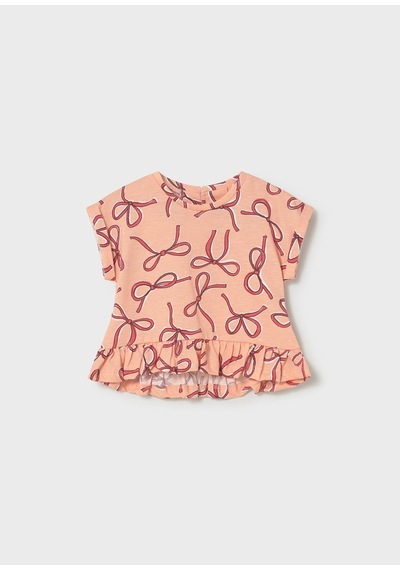 Mayoral Kız Bebek Penye Şort Takım 2 Tshirtlü Pembe