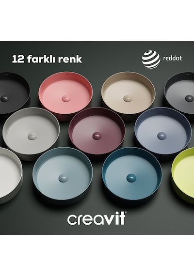 Creavit Loop Yuvarlak Çanak Lavabo Ø45 Cm Mat Siyah Lp145-00sm00e-0000