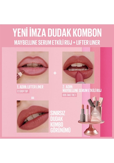 Maybelline New York Serum Etkili Hyalüronik Asit Ve Besleyici Yağ İçeren Matte Ruj 005 Take The 1
