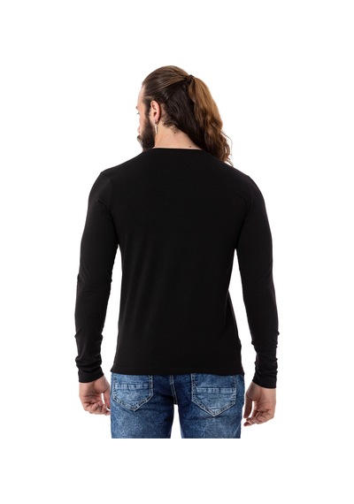 Cipo & Baxx Erkek Bisiklet Yaka Uzun Kollu Baskılı Sweatshirt Cl510 Siyah
