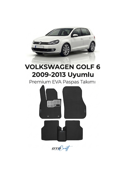 OtoCraft Volkswagen Golf 6 2009-2013 Araca Özel 3d Havuzlu Eva Paspas Tam Set 5 Parça