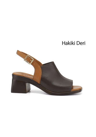 Gönderi(R) Gönderi R Kadın Kahve Antik Kalın Topuklu Hakiki Deri Sandalet Dyza70945406