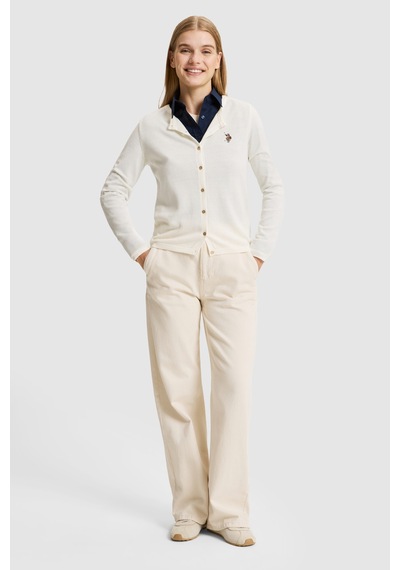 U.S. Polo Assn. Kadın Krem Basic Triko Hırka 50327569-vr256 İnci