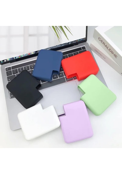 Apple İle Uyumlu Güç Adaptörü Silikon Kılıf 85 W, 87 W - Ve 96 W Usb-c Güç Adaptörü Silikon Kılıf Koruma Macbook İle Uyumlu Güç Adaptörü Renkli Kılıf Lacivert, 85w