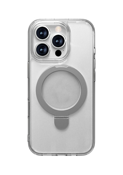 Apple iPhone 16 Pro Max Kılıf Magsafe Uyumlu Raptic Air Stand Serisi Buzlu Transparan Standlı Kapak Şeffaf