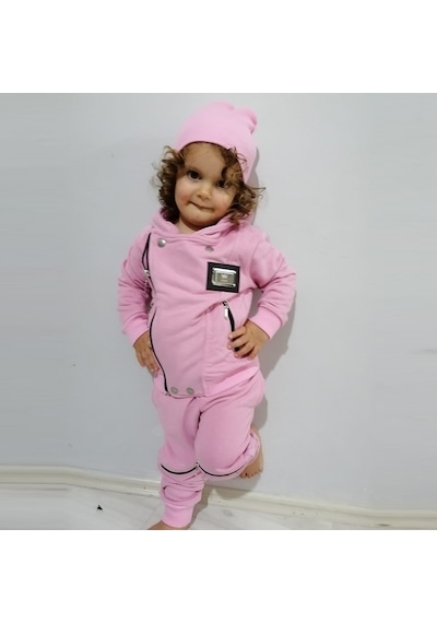 MODAVALS 3 İP ARMALI 3 PARÇA KIZ ÇOCUK EŞOFMAN TAKIMI - PEMBE Pembe MODAVALS 3 İP ARMALI 3 PARÇA KIZ ÇOCUK EŞOFMAN TAKIMI - PEMBE Pembe