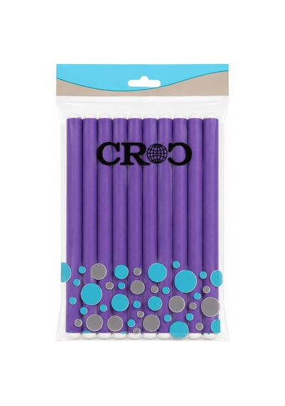 Croc 1250 Mor 10lu Sosis Bigudi Seti Isısız Esnek Saç Şekillendirici Doğal Dalga Ve Bukle İçin Latex Köpük Bigudi Boy:22cm Çap:1.5cm