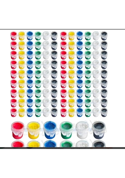 Akrilik Boya 3 Ml 6 Renk100 Paket Mini Küçük Akrilik Boya Taş Ahşap Seramik Tuval Alçı Tuval