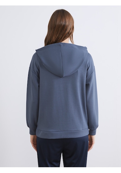 Lcw Everyday Antrasit Kapüşonlu Oversize Kadın Fermuarlı Sweatshirt