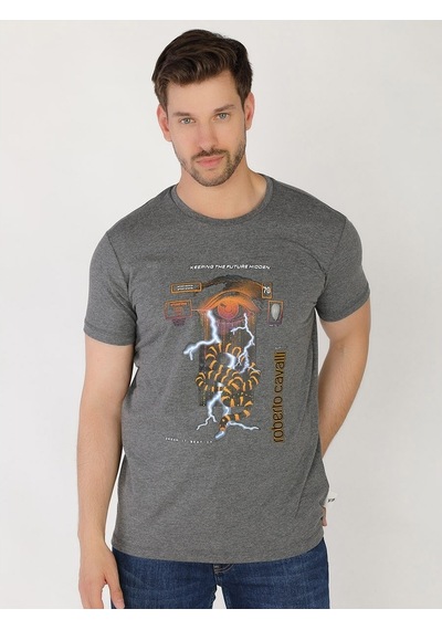 Roberto Cavalli Erkek Tshirt /M.Rob.0421.14022 K.Gri Koyu Gri