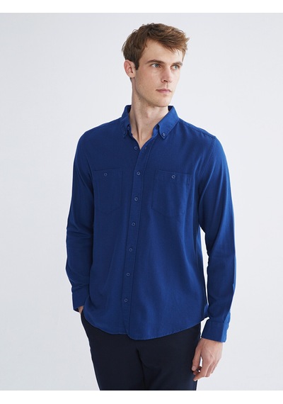 Lcwaıkıkı Classic Lacivert Regular Fit Uzun Kollu Gabardin Erkek Gömlek