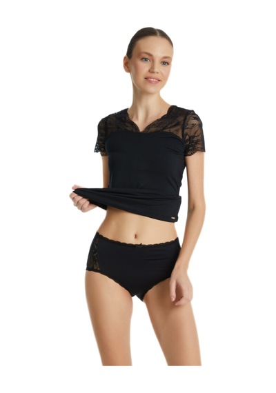 Blackspade Kadın Slip Külot Dantelli 1773 Siyah