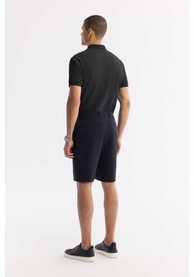 Avva Erkek Siyah Beli Lastikli Bi-stretch Teknik Kumaş Relaxed Fit Şort A51y3712