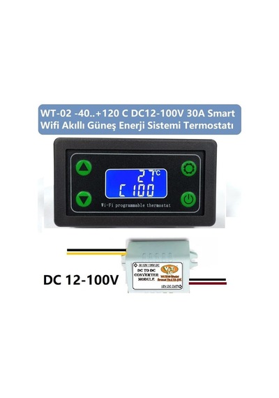 Yate10 Smart Wifi Dc12-100v 30a Güneş Panel Termostat/ Timer