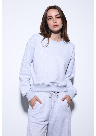 Antioch Basic Kadın Sweatshirt Ba25y920 Gri Melanj